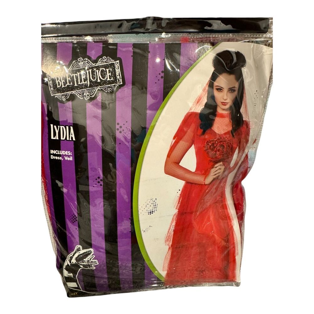 Beetlejuice Lydia Deets Adult‎ Wedding Dress Red Bride Women's Medium 8-10